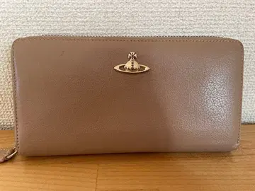 베이지 지퍼식 장지갑