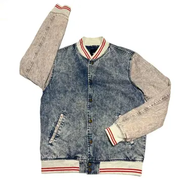 M 사이즈 asos 미국 빈티지 의류 케미컬 워시 데님 바시티 자켓 서프