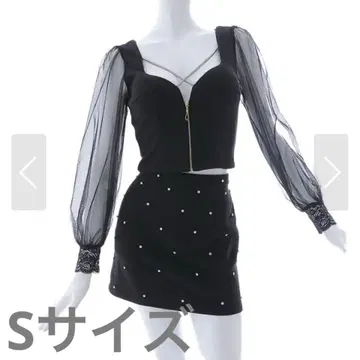 JEWELS 프론트 지퍼 셋업 미니 드레스 S 사이즈