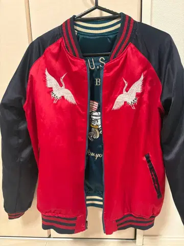 U.S. NAVY 스카잔 리버서블 빨간색 네이비