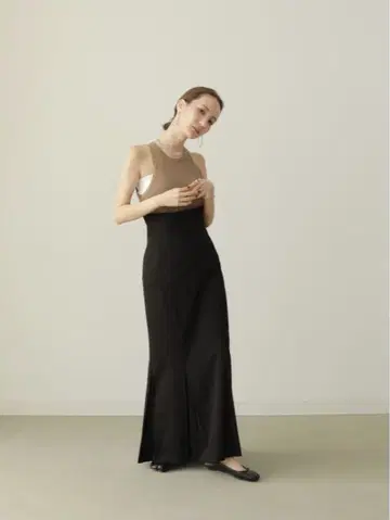 louren 머메이드 플리츠 스커트 S