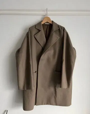 auralee light melton over coat