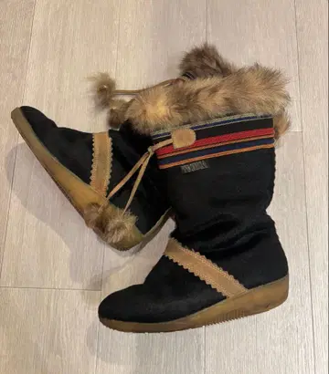 TECNICA 이탈리아제 퍼 달린 블랙 무스탕 방한 부츠