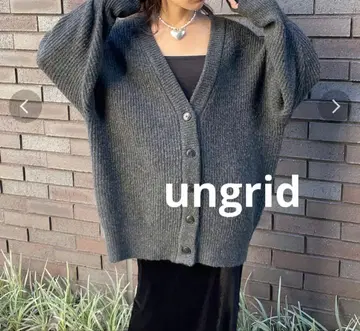 ungrid 미들 기장 니트 가디건 핑거홀