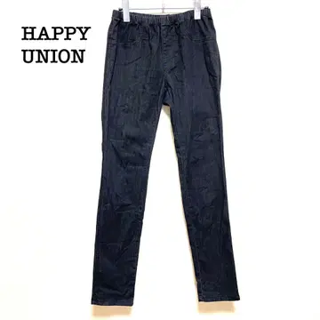 해피 유니온 데님 레깅스 블랙 [ M ] 스트레치 허리밴딩 스키니