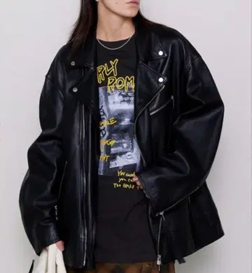 오버 사이즈 리얼 가죽 자켓