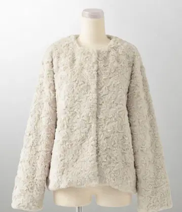 아이보리 보아 자켓