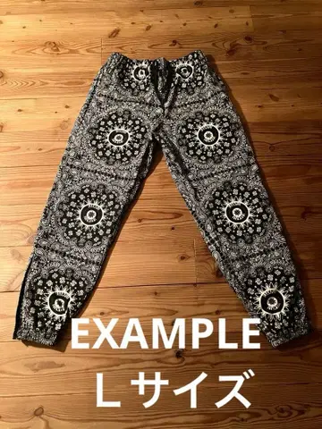 새상품급 EXAMPLE 페이즐리 무늬 팬츠 에그잼플 사이즈 L