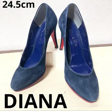 [상태 좋음] DIANA 다이애나 네이비 스웨이드 레드 밑창 24.5cm