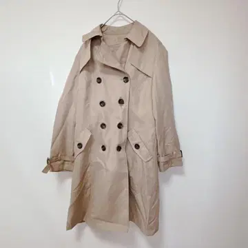 산팬 [ M ] 트렌치코트/심플 봄/가을 허리 벨트 깔끔