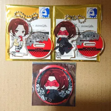 페르소나 5 P5X 주인공 원더 미니 아크릴 스탠드 캔뱃지 애니맥스 카페