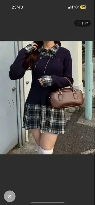 nice claup [주역급 아이템] 밑단 플리츠 도킹 미니 원피스