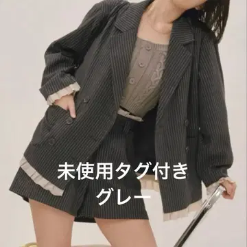 [미사용 택 포함] loinnuit 프릴 레이어드 디자인 자켓 그레이