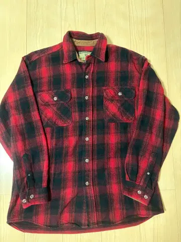 90s~00s FIELD & STREAM 빨검 플란넬 셔츠