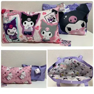 산리오 캐릭터즈 플래티넘 잡화 토트백 & 쿠션 세트 쿠로미