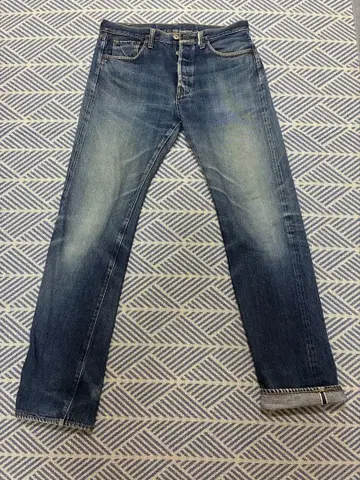 [ 최상급 색빠짐 ] Denime 드님 데님 팬츠 빨간색 귀 일본제