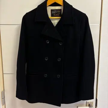 Spick and Span 울 더블 브레스트 피 코트 네이비 38