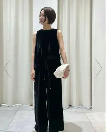 벨벳 탱크 블라우스 벨로아 블랙 바빌론