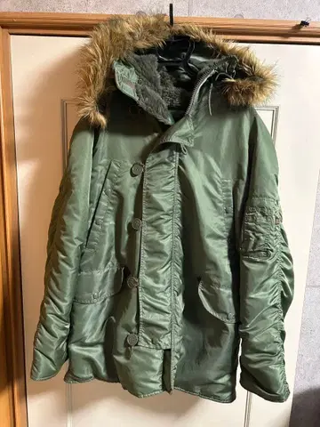 ALPHA INDUSTRIES 올리브 그린 남성용 아우터 방한