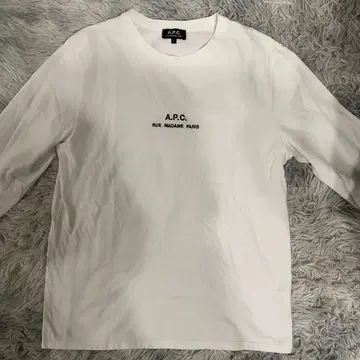 A.P.C. 로고 자수 긴팔 티셔츠 L 사이즈