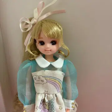 리카짱 인형 본체 금발 스카이블루 드레스