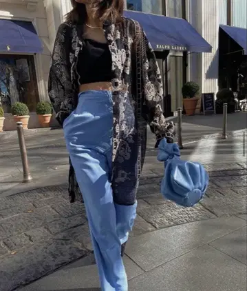 아메리빈티지 미디 크로스 스티치 블랙 셔츠 자수 자켓 블라우스