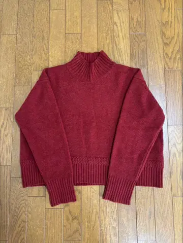 그린 그린 빨간색 울 니트