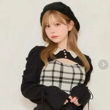 apres jour 소매 리본 니트 앙상블