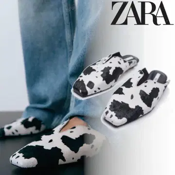 ZARA 소 패턴 플랫슈즈 37