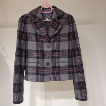 [ ARMANI JEANS ] 그레이 계열 체크 테일러드 자켓