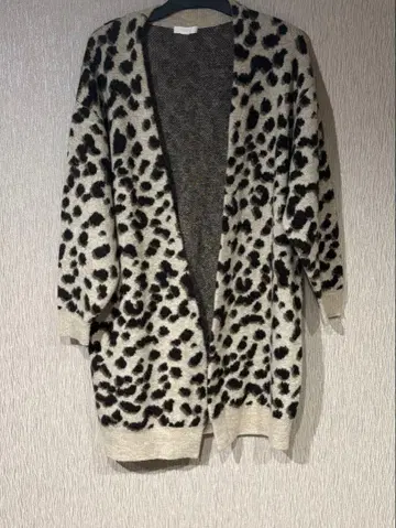 H&M 레오파드 무늬 롱 가디건 겉옷 사이즈 L