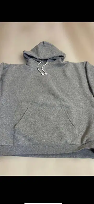 BEAMS 그레이 후드 부착 후드티 L