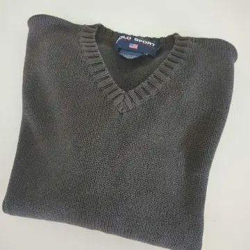 POLO SPORT 블랙 V넥 스웨터