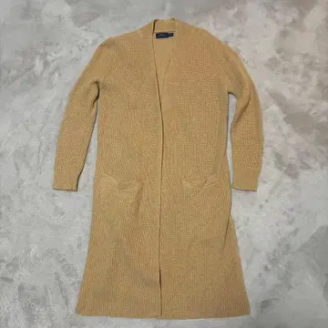 폴로 랄프 로렌 캐시미어 혼방 리브 베이지 가디건