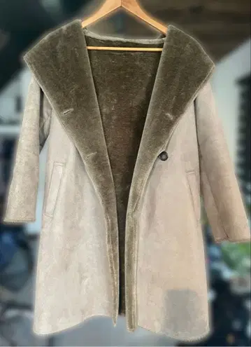 [ 나노 유니버스 ] 무스탕풍 후드 부착 코드