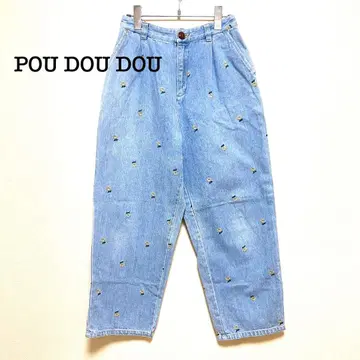 푸두두 데님 꽃무늬 자수 라이트 블루 [ M ] 넉넉한 캐주얼 플라워