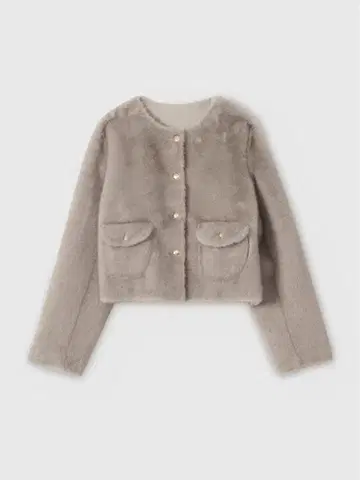 eimy istoire 골드 버튼 인조 모피 자켓