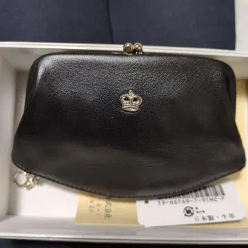 HAMANO 하마노 가죽공예 블랙 가죽 가마구치 지갑