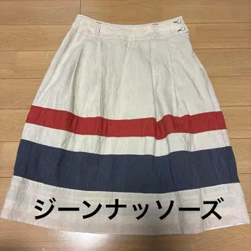 진나쏘즈 플레어 스커트 스트라이프 마 혼방