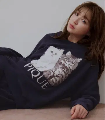 젤라피케 파자마 룸웨어 트윈즈 캣 자카드 풀오버 여성용