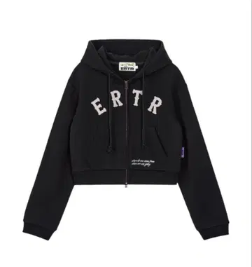 ERTR 아플리케 후디 스몰핏 집업 블랙