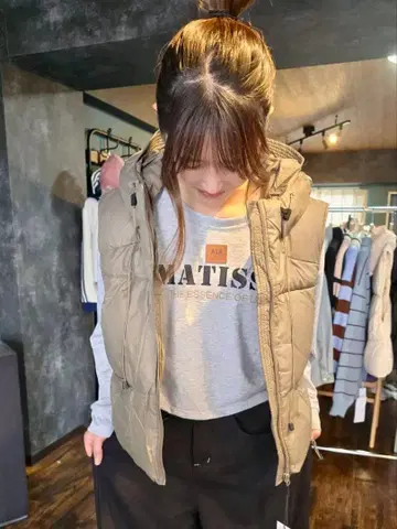 라이트 패딩 베스트 카키