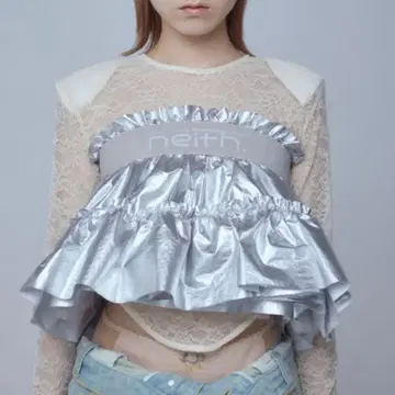 neith. 네이스 Multi Tulle Top 튤 실버