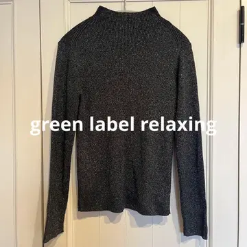 그린 라벨 릴랙싱 터틀넥 니트 블랙 실버 라메