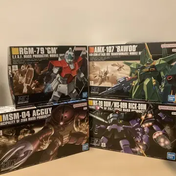 HG 짐 아카이 돔 바우 미조립품 4종 세트