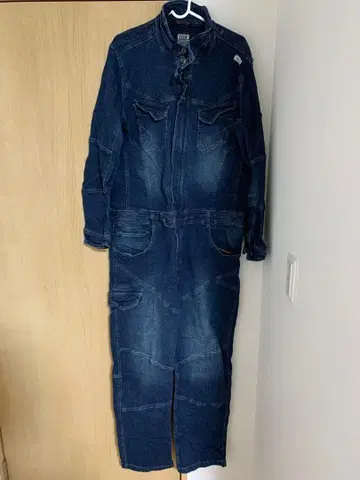 다크 데님 오버롤 작업복