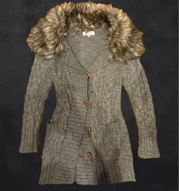 그레이 퍼 니트 가디건 M 사이즈