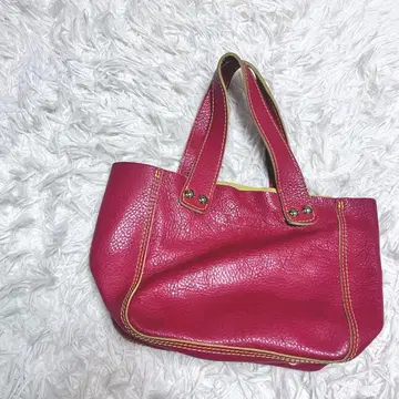 일비종떼 가죽 토트백 빨간색 레드 핸드백 천연 가죽 작음