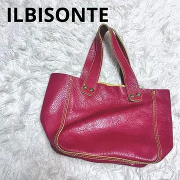 일비종떼 가죽 토트백 빨간색 레드 핸드백 천연 가죽 작음