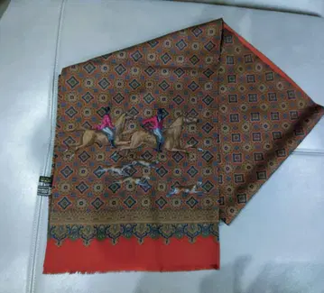 이탈리아제 실크 100% 리버서블 프린트 스톨 머플러 말 패턴